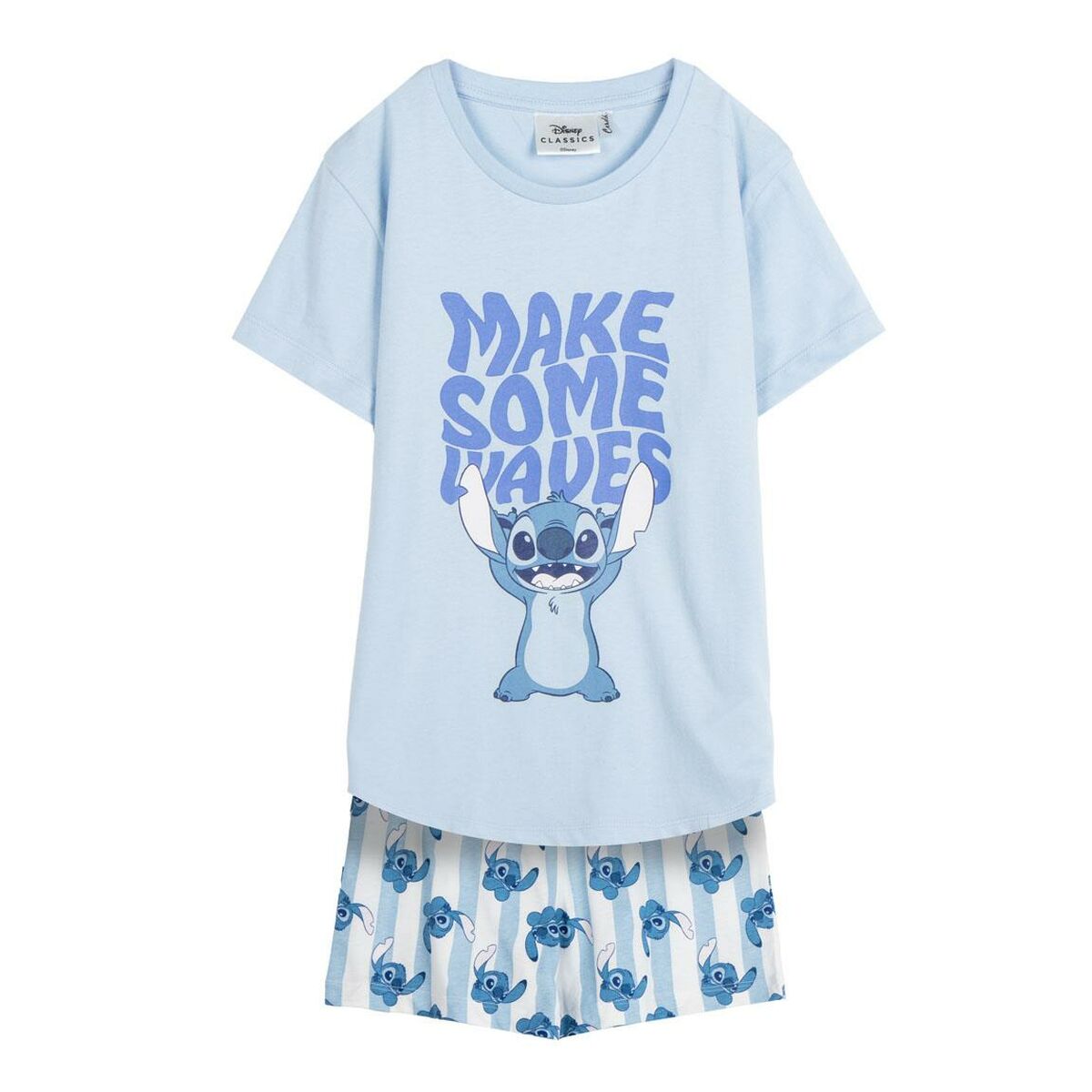 Sommarpyjamas Stitch Blå