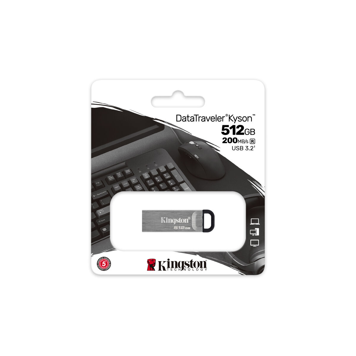 USB-minne Kingston DataTraveler Kyson Silvrig 512 GB - 4