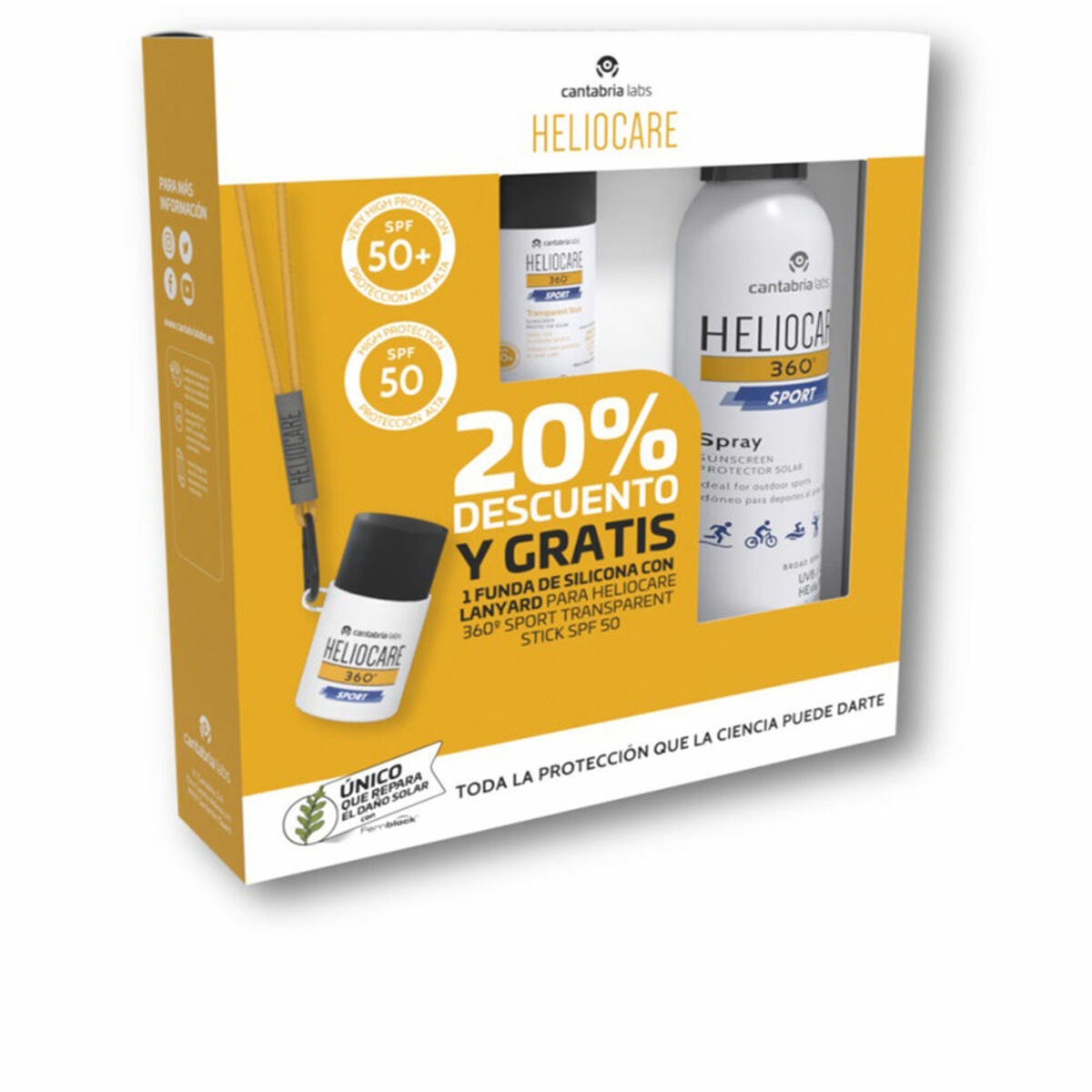 Solskydd Heliocare Sport Lote 3 Delar