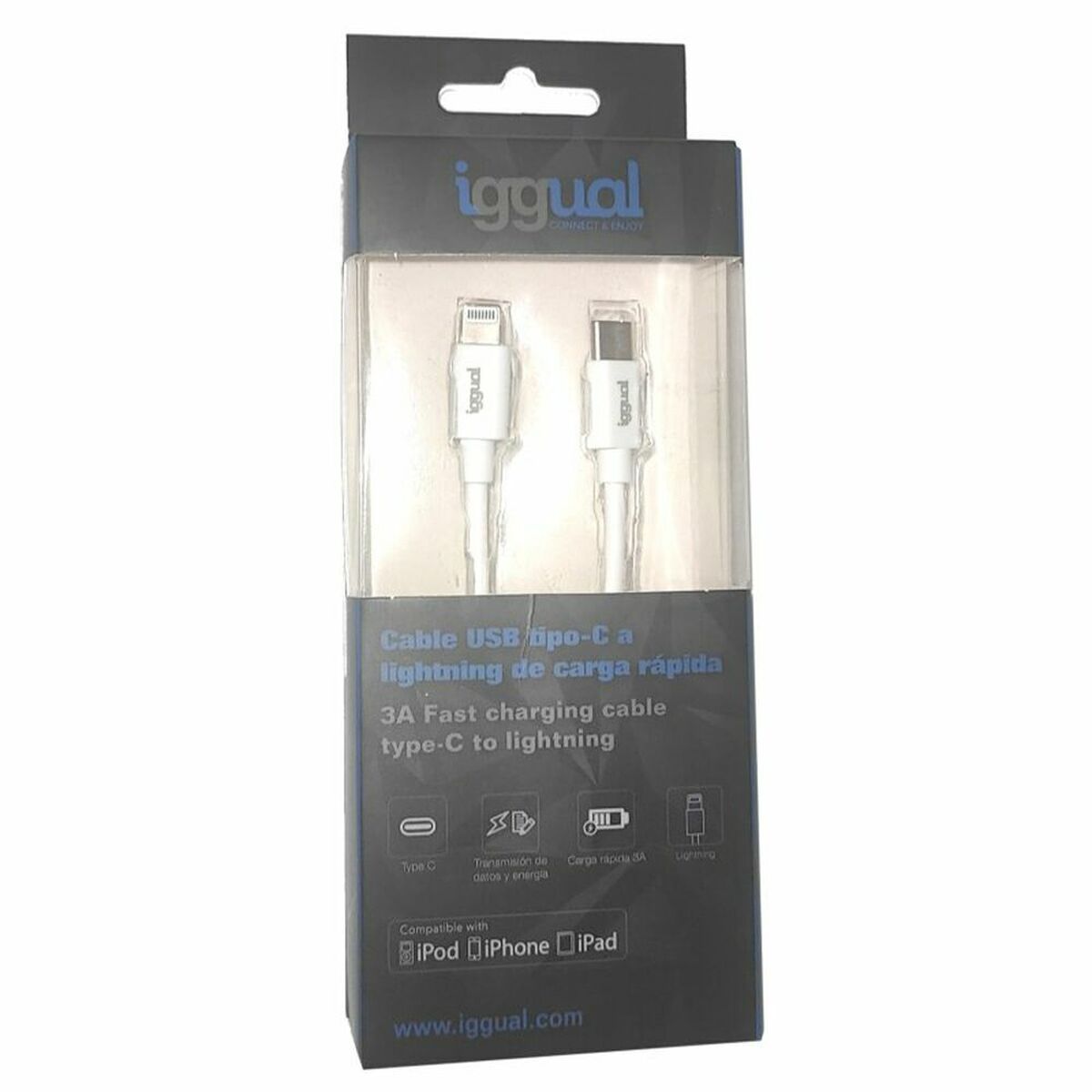 Kabel USB-C till Lightning iggual IGG317761 - 7