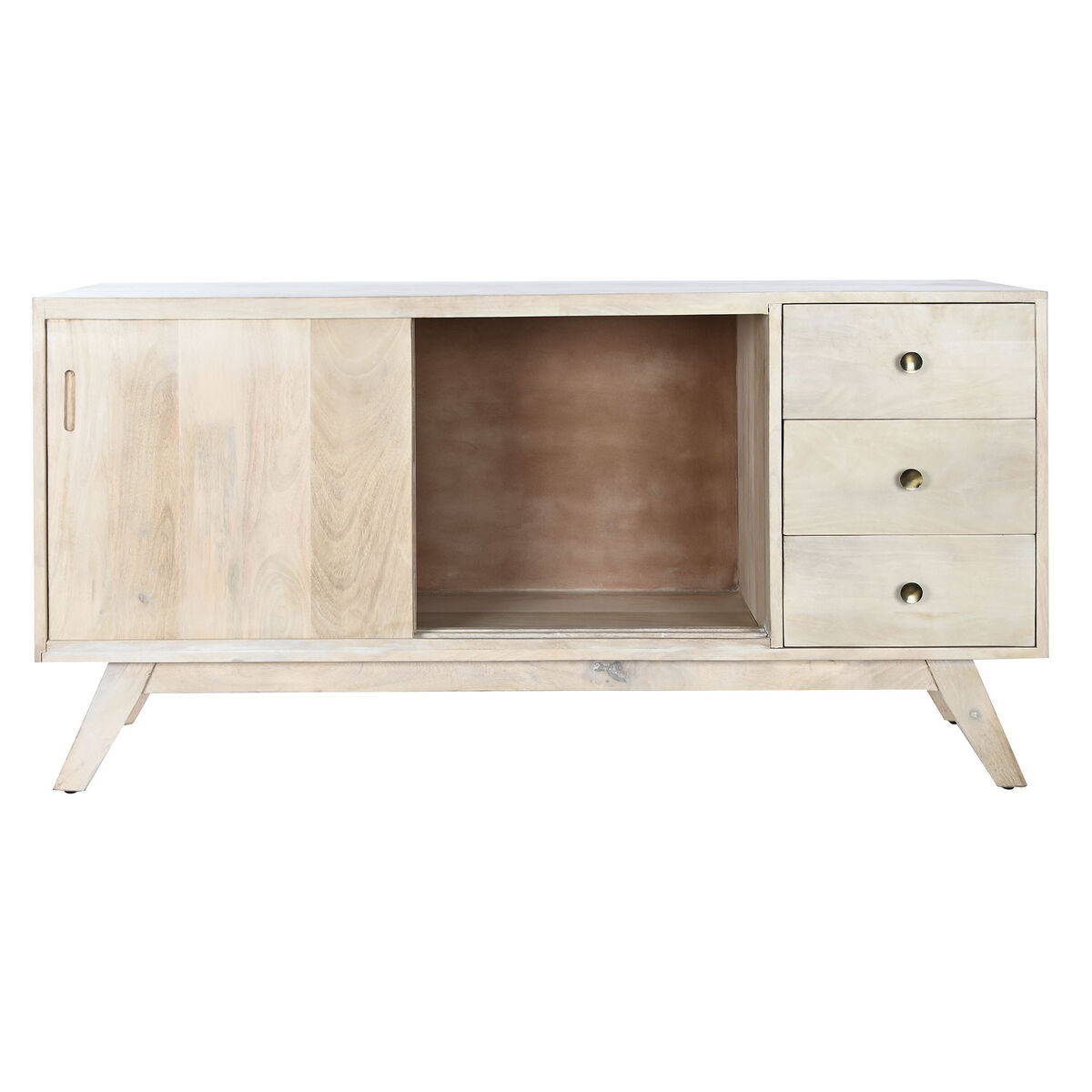 Skänk DKD Home Decor Vit Naturell Mangoträ 145 x 42 x 75 cm - 3