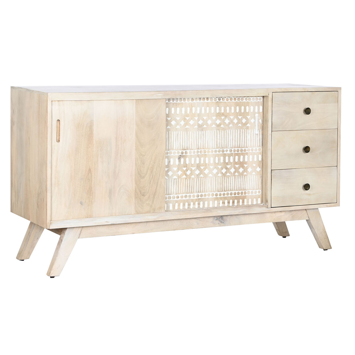 Skänk DKD Home Decor Vit Naturell Mangoträ 145 x 42 x 75 cm