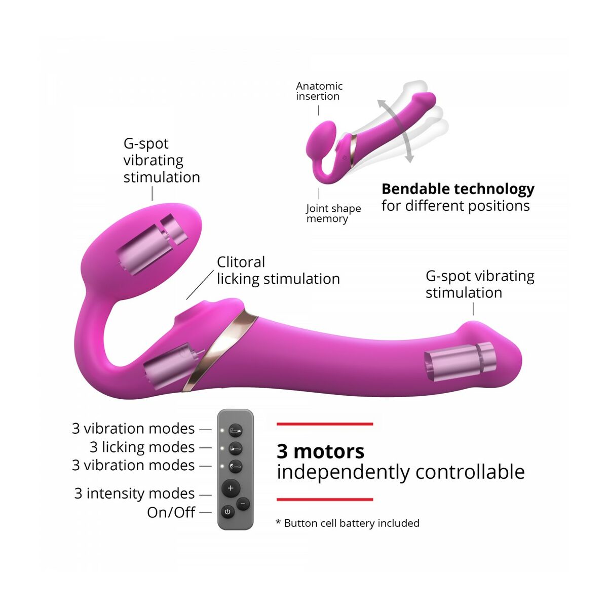 Dildo Multi Orgasm Strap-on-me 6017432 Fuchsia - 3