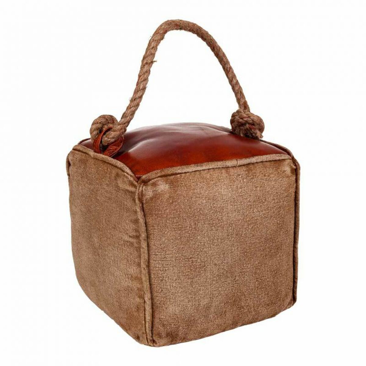 Dörrstopp Alexandra House Living Bomull Läder 20 x 20 x 20 cm Brun - 5