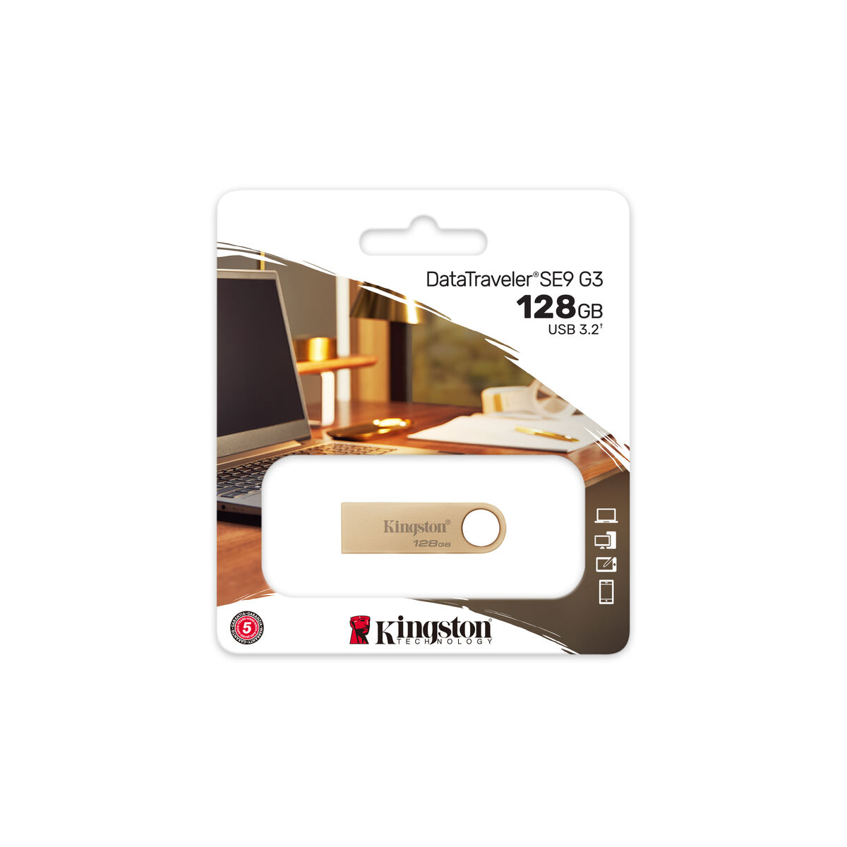 USB-minne Kingston DTSE9G3/128GB 128 GB Gyllene - 2