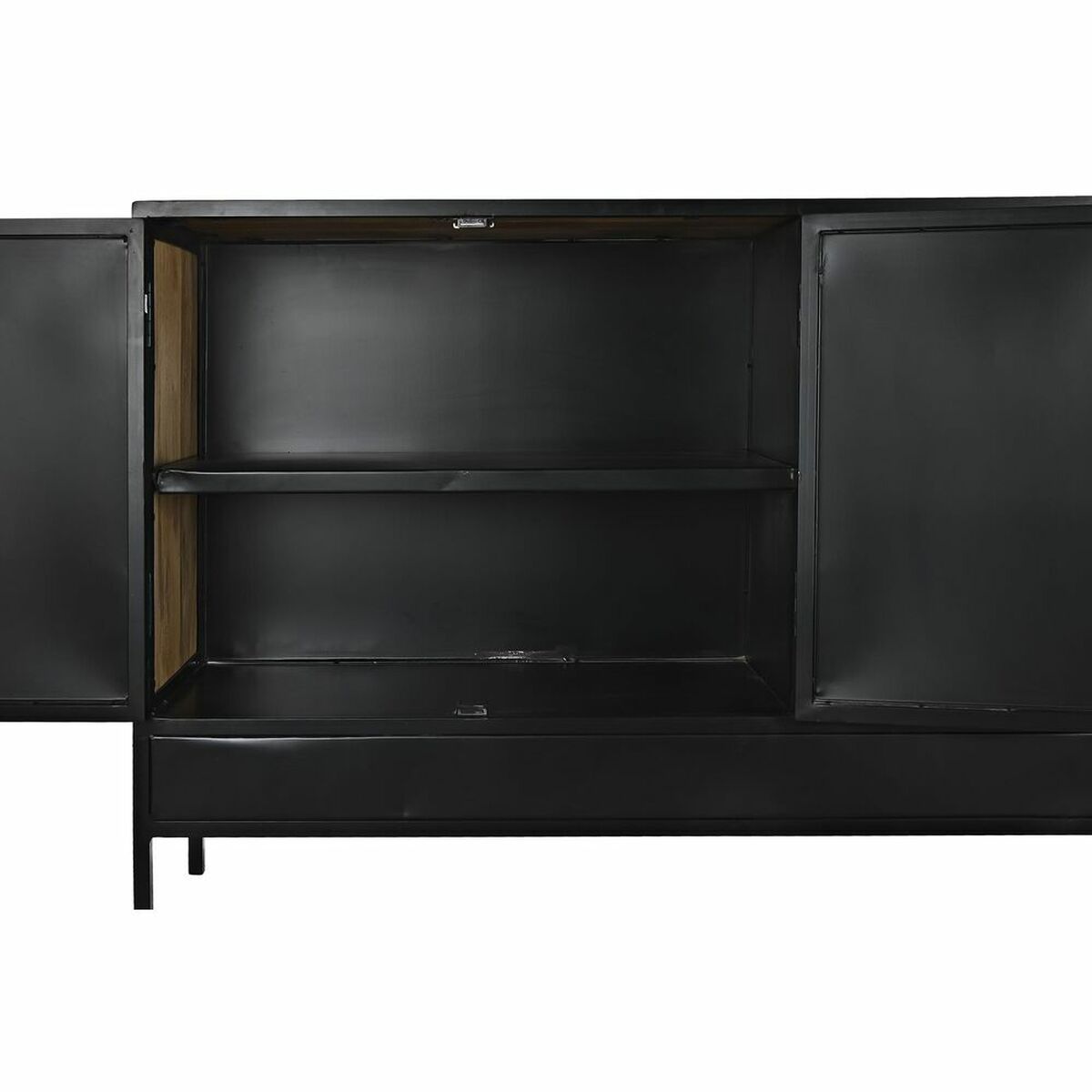 Skänk DKD Home Decor Brun Svart Metall Mangoträ 160 x 40 x 90 cm - 4