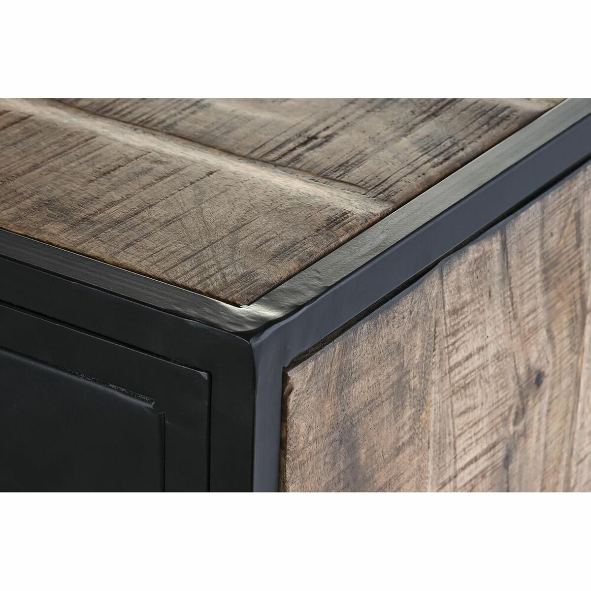 Skänk DKD Home Decor Brun Svart Metall Mangoträ 160 x 40 x 90 cm - 3