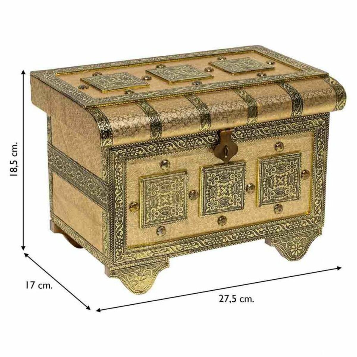 Smyckeskrin Alexandra House Living Gyllene Aluminium Trä MDF 17 x 13 x 27 cm - 5