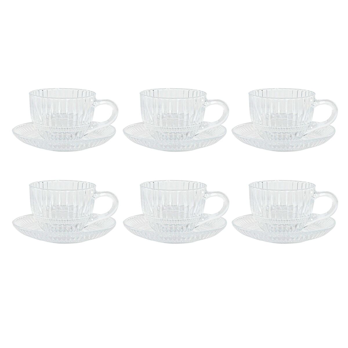 Set med kaffekoppar Home ESPRIT Transparent 240 ml