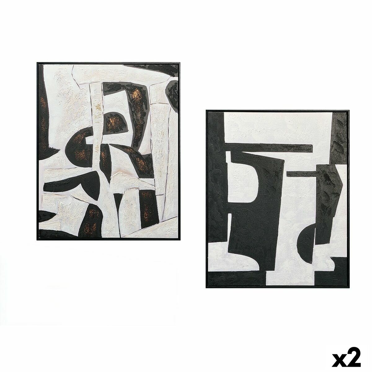 Kanvas Gift Decor Lovers Vit Svart 70 x 3,5 x 90 cm (2 antal)