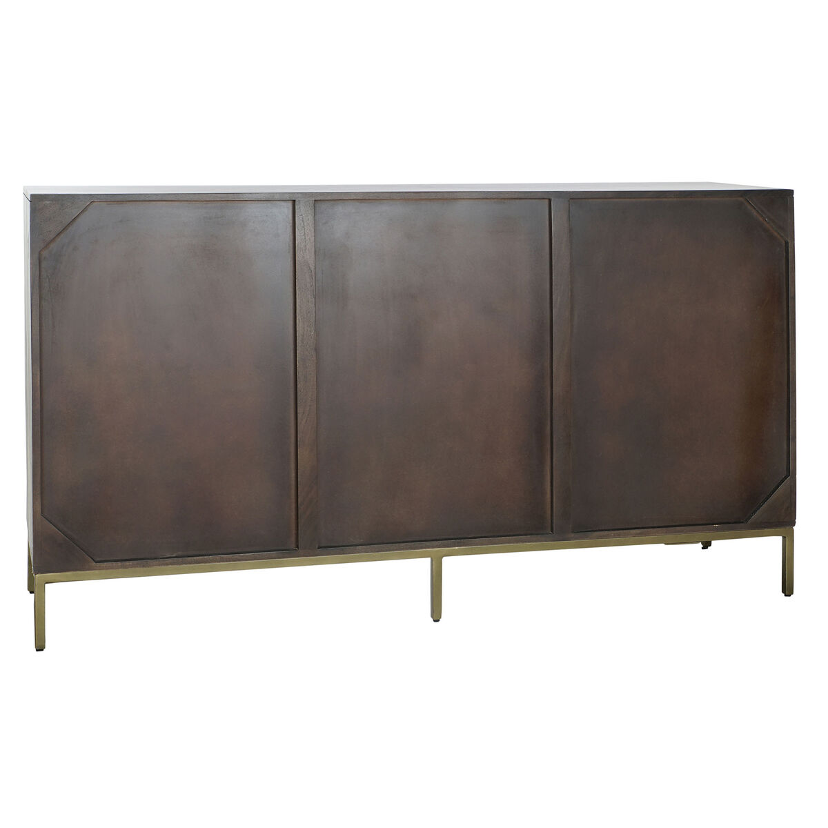 Skänk DKD Home Decor Svart Gyllene Mörkbrun Metall Akaciaträ 160 x 40 x 90 cm - 2