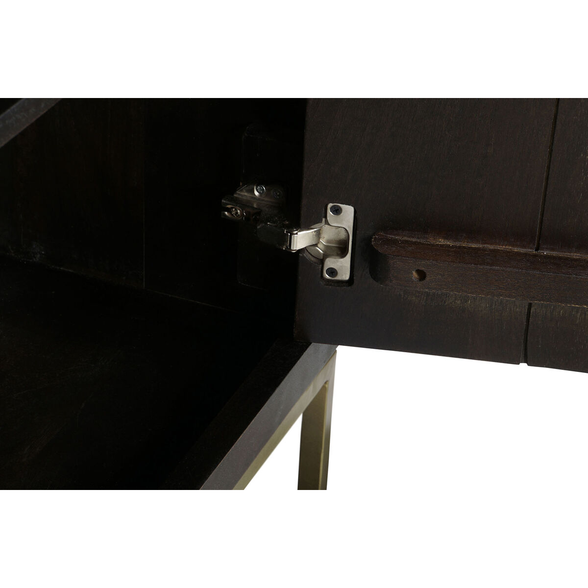 Skänk DKD Home Decor Svart Gyllene Mörkbrun Metall Akaciaträ 160 x 40 x 90 cm - 3