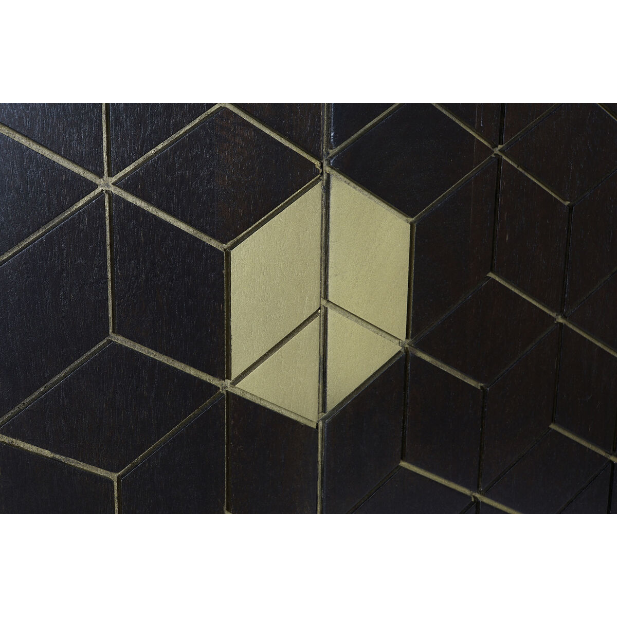 Skänk DKD Home Decor Svart Gyllene Mörkbrun Metall Akaciaträ 160 x 40 x 90 cm - 7