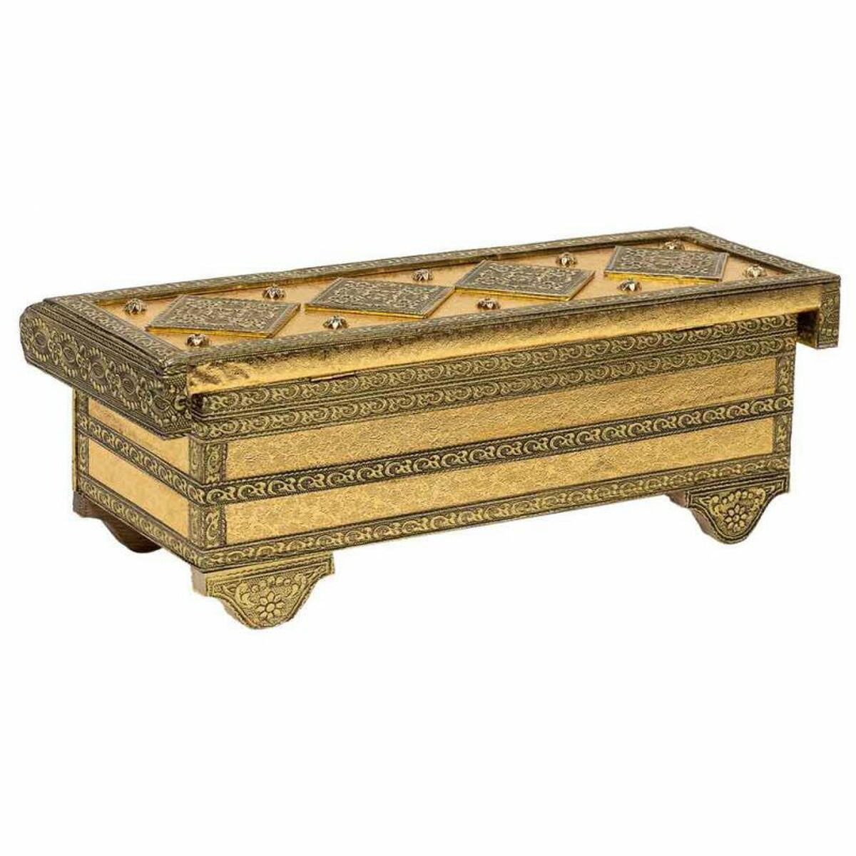 Smyckeskrin Alexandra House Living Gyllene Aluminium Trä MDF 14 x 12 x 32 cm - 6