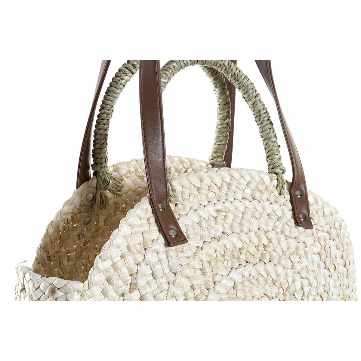 Axelväska DKD Home Decor Naturell Grå Polyester Mint Fibrer (39 x 9 x 48 cm) (2 antal) - 2