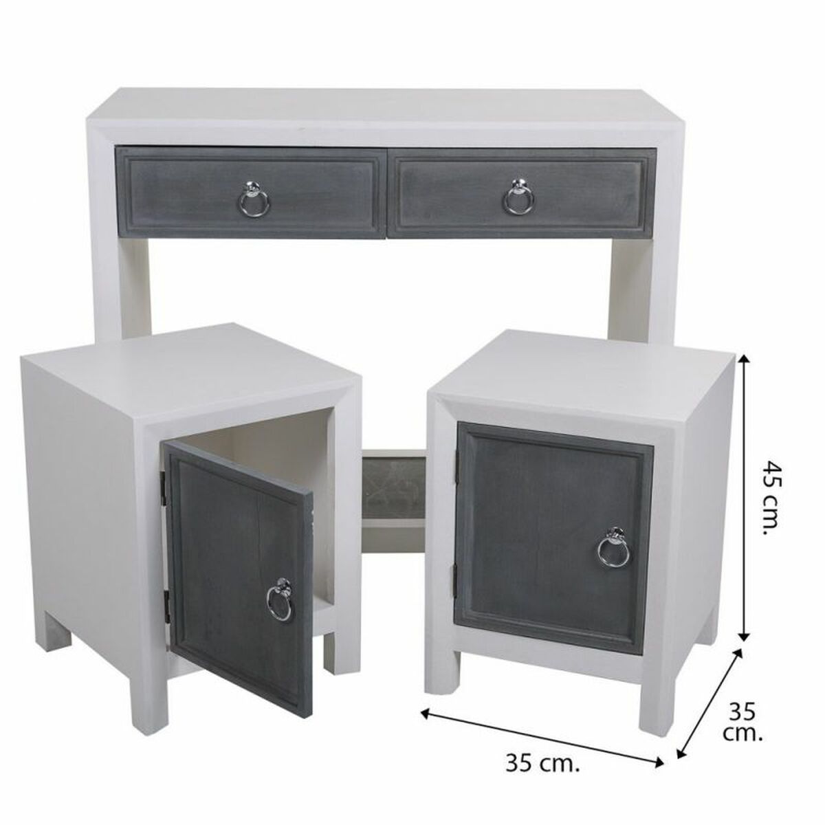 Mottagare Alexandra House Living Vit Grå 40 x 76 x 90 cm 3 Delar - 8