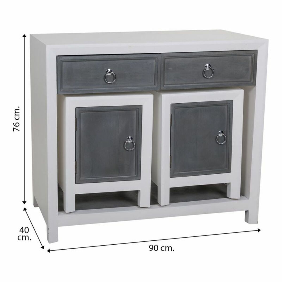 Mottagare Alexandra House Living Vit Grå 40 x 76 x 90 cm 3 Delar - 7