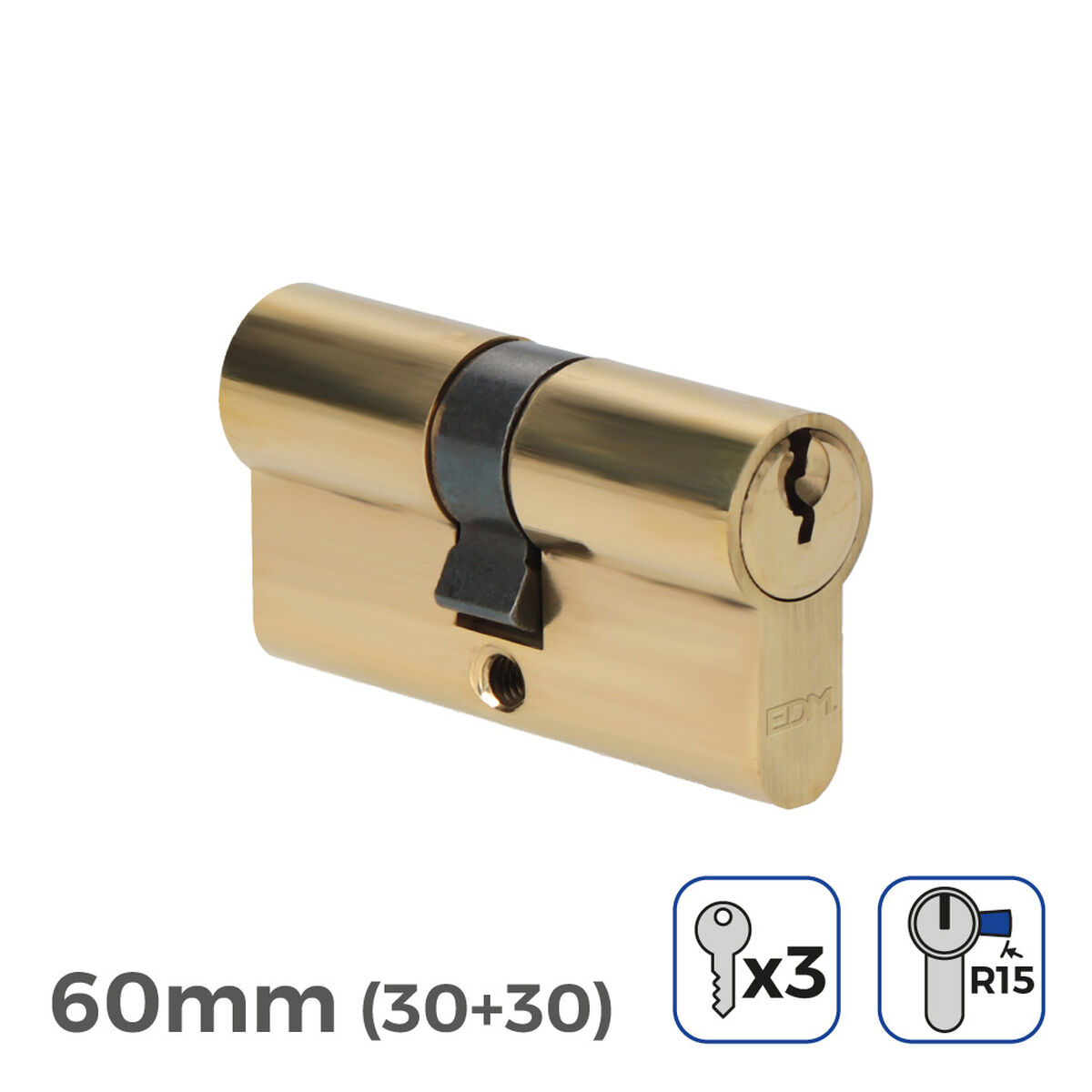 Lås EDM 85162 Gyllene Mässing
