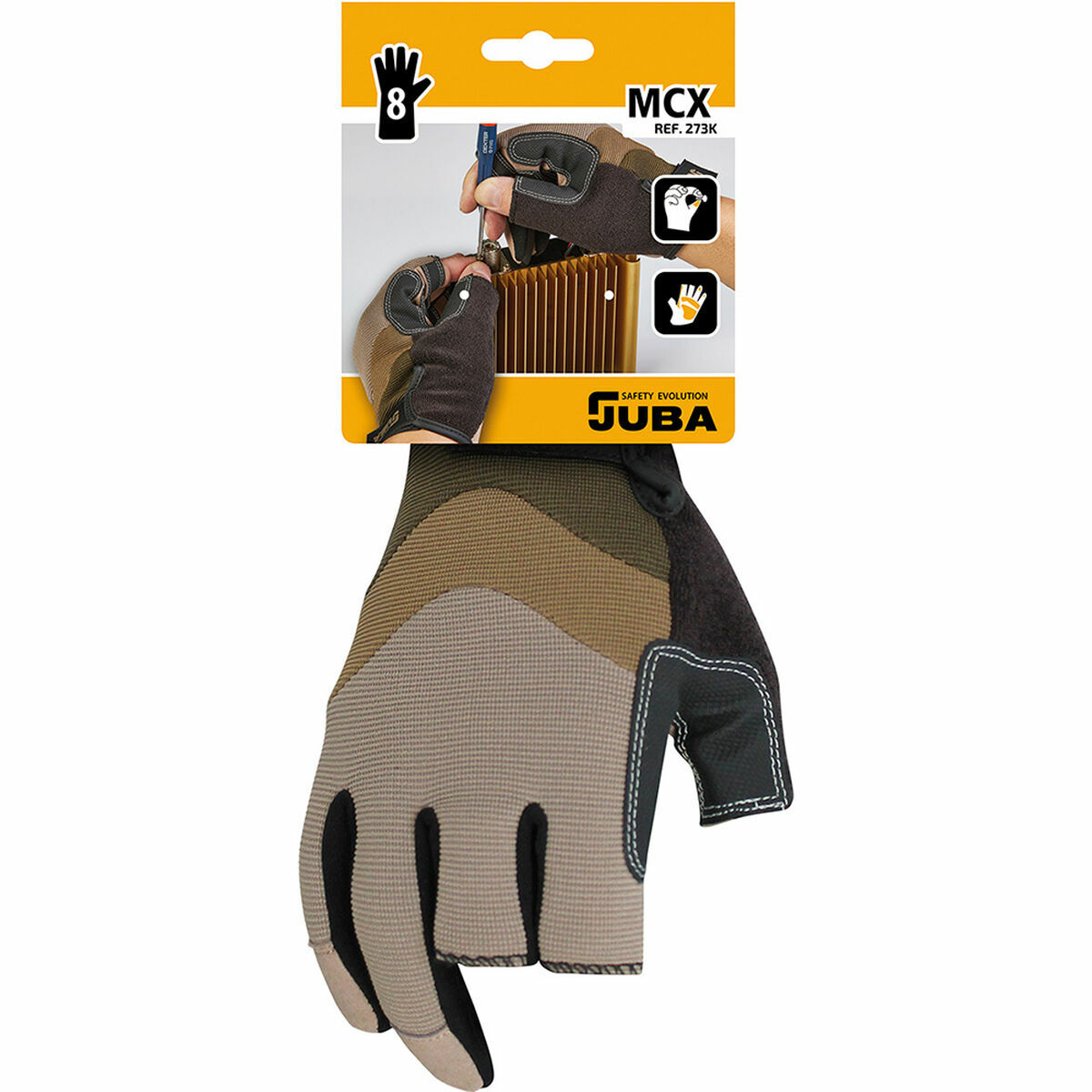 Arbetshandskar JUBA Mecanix Cut PVC Syntetiskt läder Spandex Pekskärm