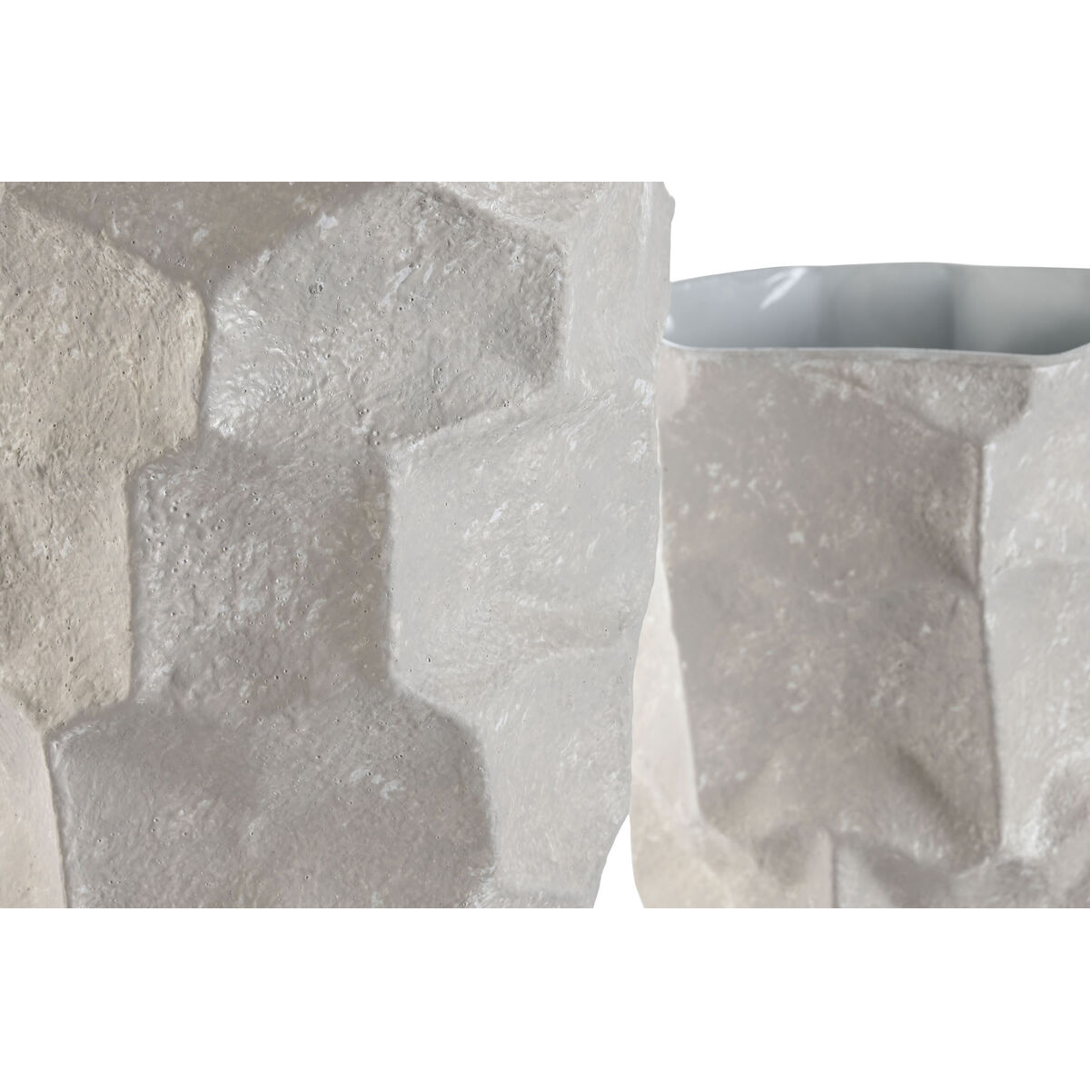Set med 2 Vasar Home ESPRIT Beige Metall Modern 20 x 20 x 48 cm 19 x 19 x 48 cm (2 Delar) - 2