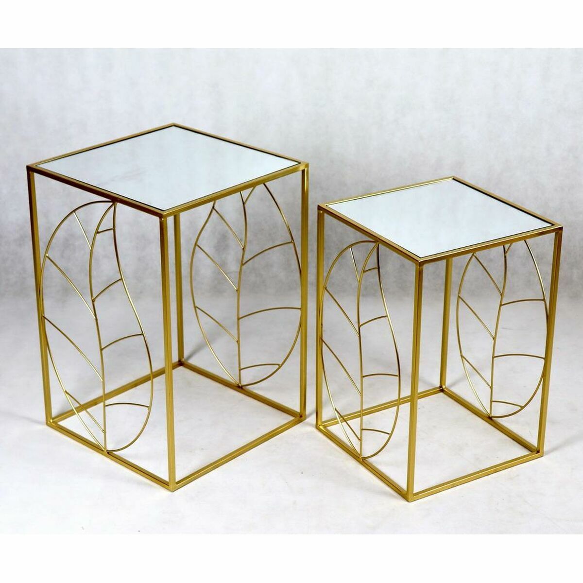 Väggspegel DKD Home Decor Gyllene Löv av en växt 71 x 1 x 97 cm - 4