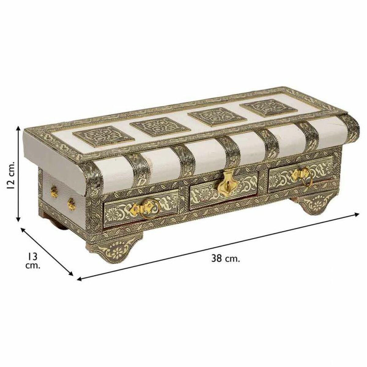 Smyckeskrin Alexandra House Living Vit Aluminium Trä MDF 13 x 12 x 38 cm - 5