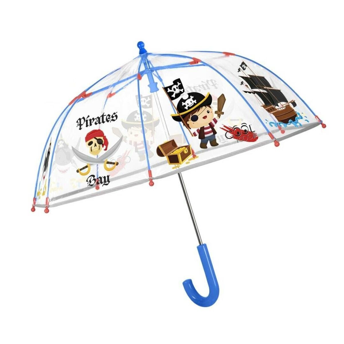 Paraply Perletti Transparent Glasfiber Ø 64 cm Barn Pirater
