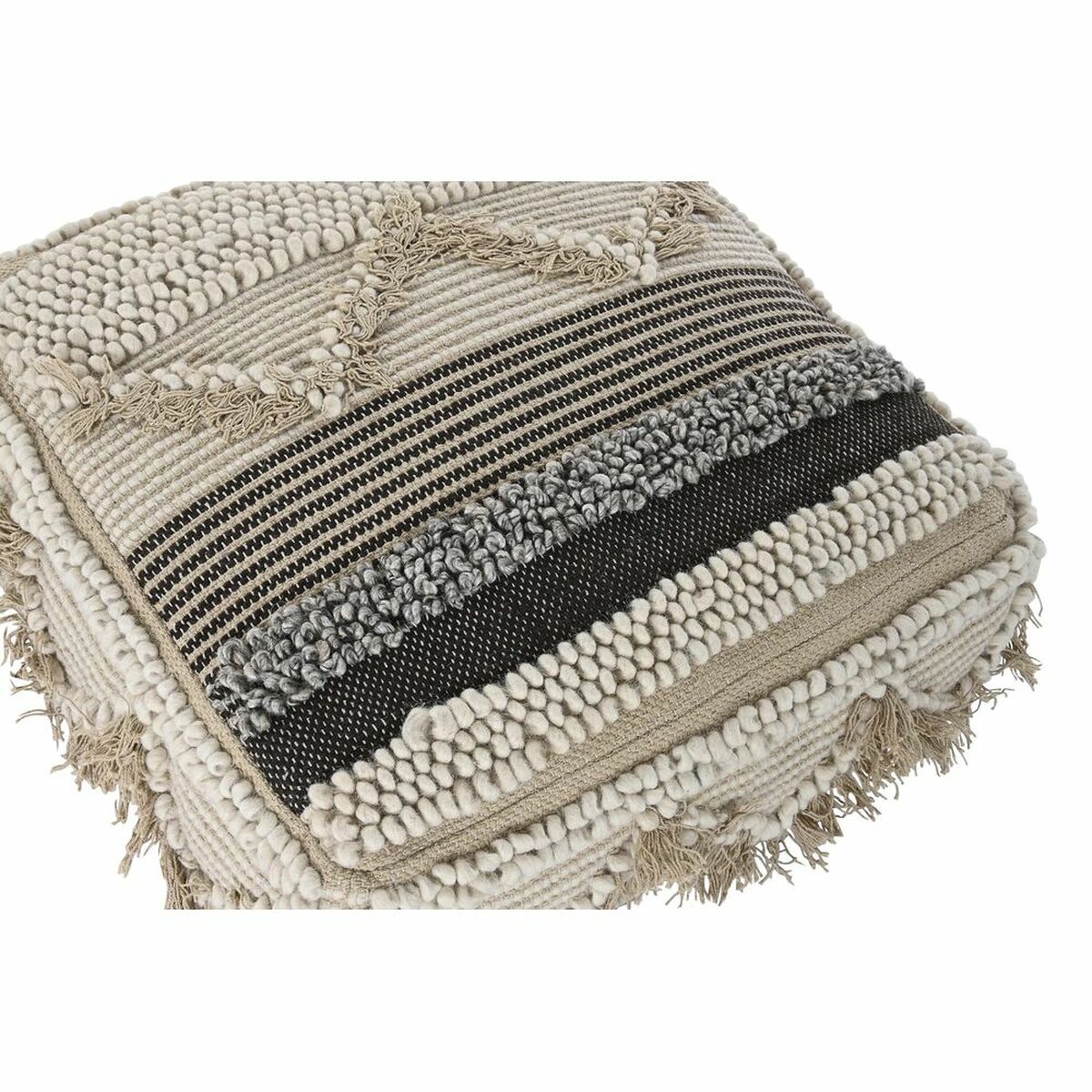 Kudde DKD Home Decor Golv Ränder Brun Polyester Bomull (60 x 60 x 25 cm) - 3
