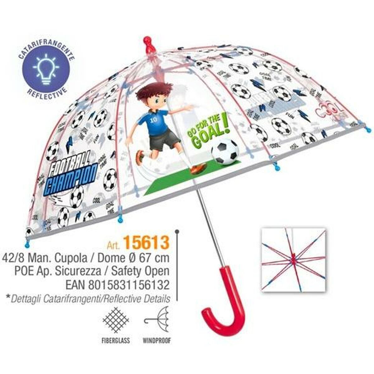 Paraply Perletti Glasfiber 67 cm Barn - 3