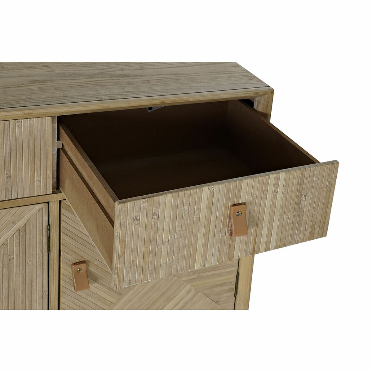 Skänk DKD Home Decor Gran Naturell Svart Metall MDF (120 x 35 x 86 cm) - 3