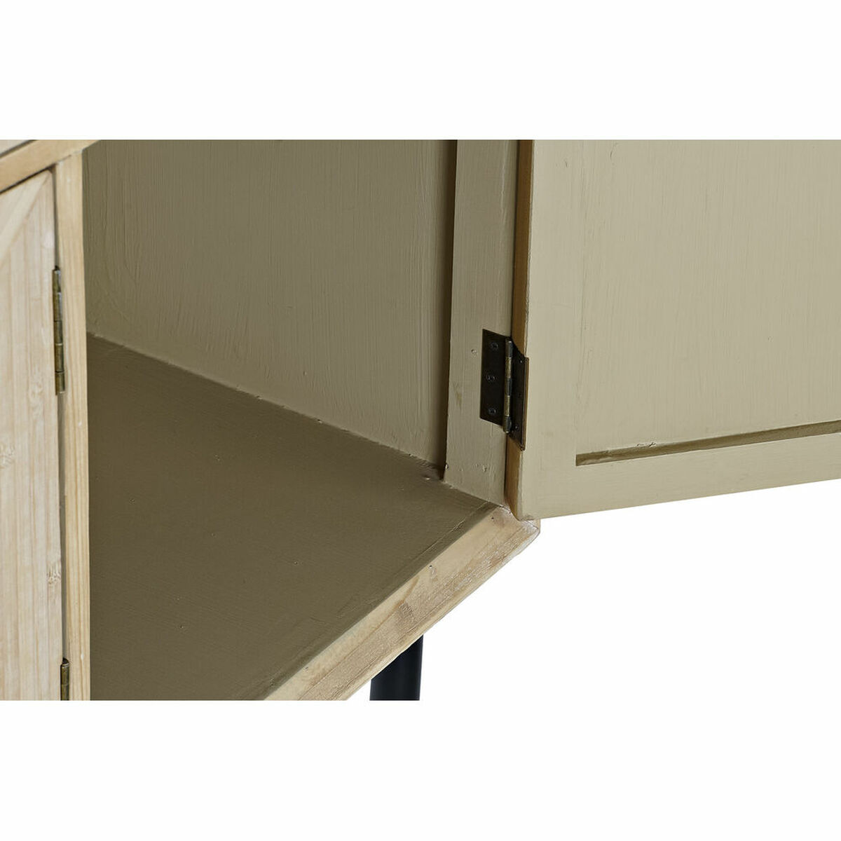 Skänk DKD Home Decor Gran Naturell Svart Metall MDF (120 x 35 x 86 cm) - 6