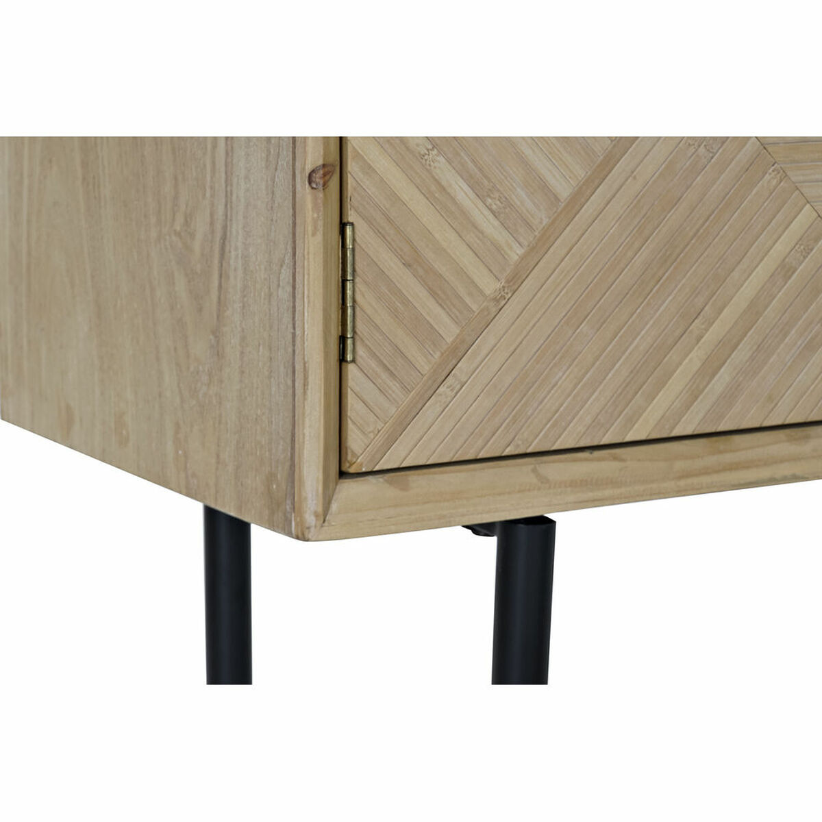 Skänk DKD Home Decor Gran Naturell Svart Metall MDF (120 x 35 x 86 cm) - 2