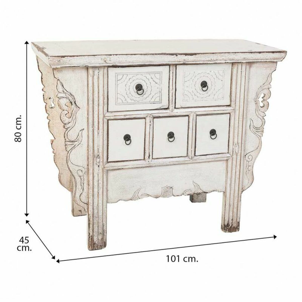 Mottagare Alexandra House Living Vit 45 x 80 x 101 cm - 7