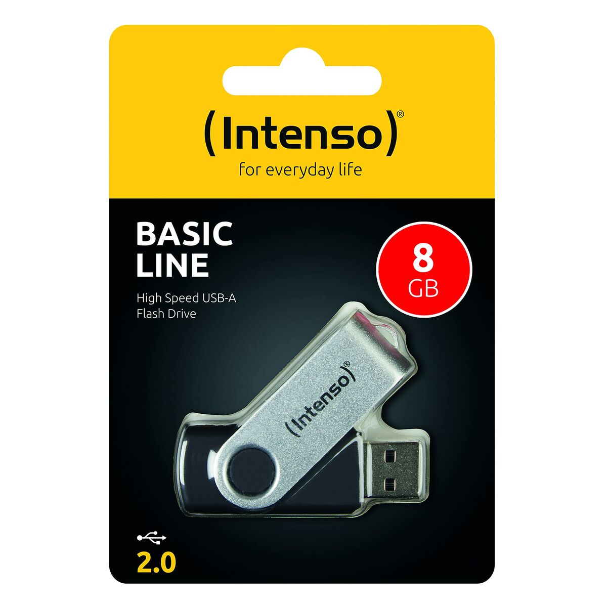 USB-minne INTENSO 3503460 8 GB Svart Svart/Silvrig 8 GB - 2