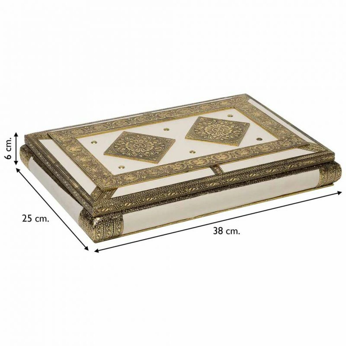 Smyckeskrin Alexandra House Living Vit Aluminium Trä MDF 25 x 6 x 38 cm - 5