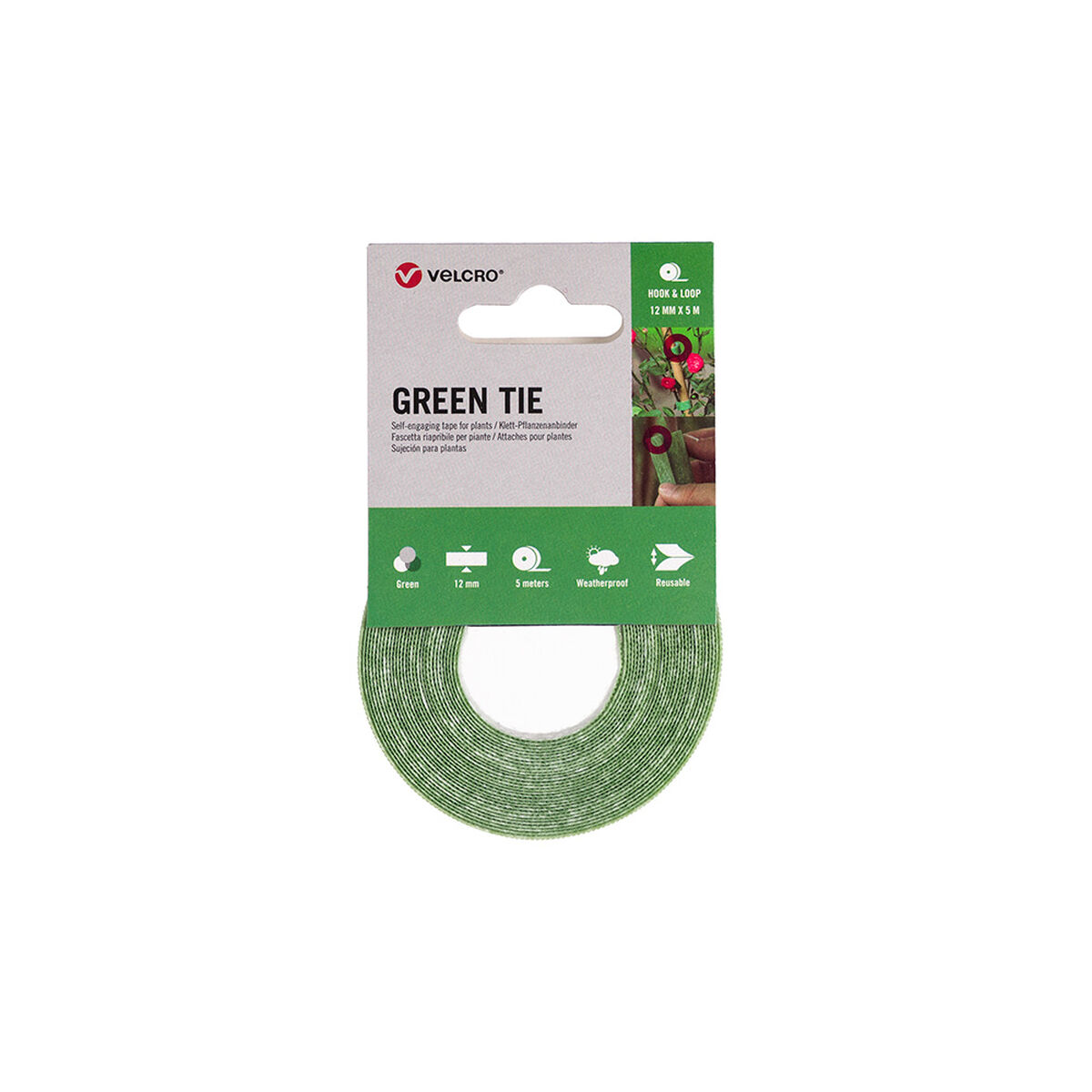 Karborrekabelband Velcro Grön - 2