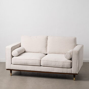 Soffa 172 x 89 x 91 cm Syntetmaterial Beige Trä