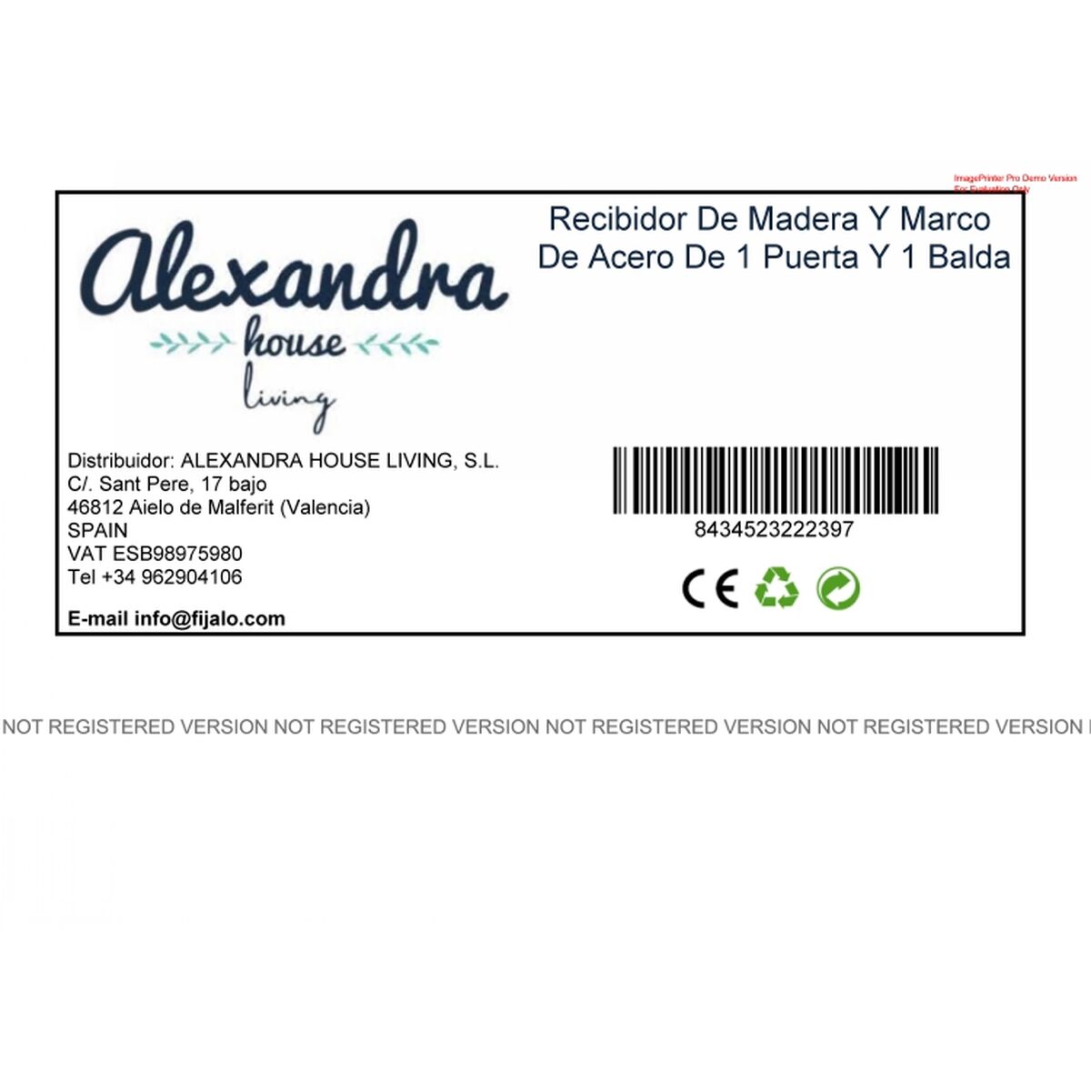 Mottagare Alexandra House Living Silvrig Naturell 37 x 74 x 76 cm - 8