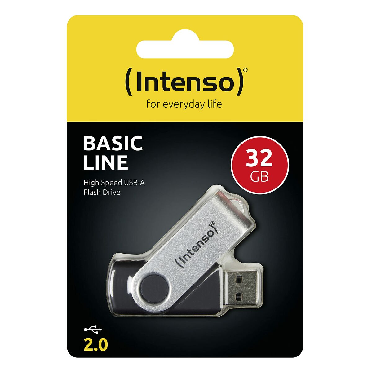 USB-minne INTENSO 3503480 32 GB Nyckelkedja Svart Svart/Silvrig 32 GB DDR3 SDRAM
