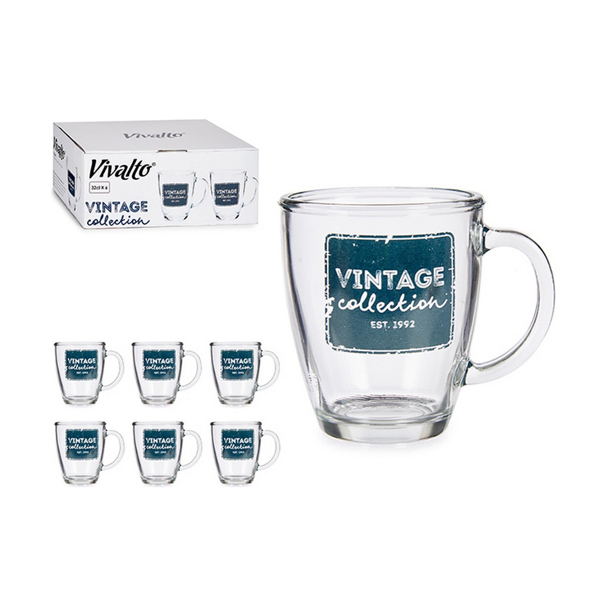 Mugg Vintage Vivalto Transparent 320 ml - 4