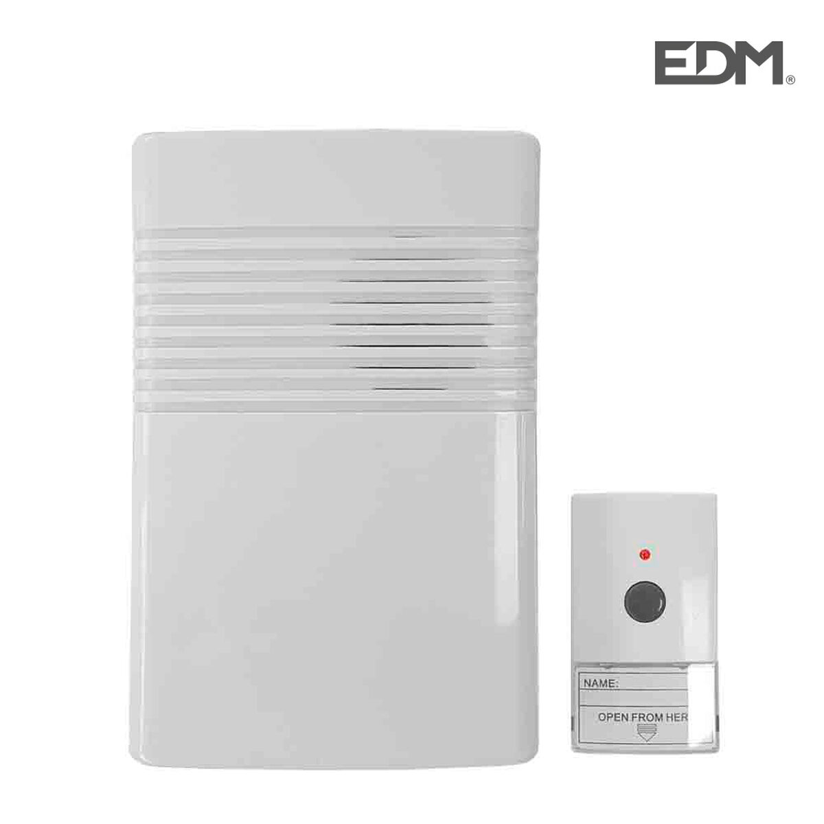 Trådlös dörrklocka med knapp EDM 49303 50 m 80 dB 14,8 x 9,7 x 4 cm (12 V) - 4