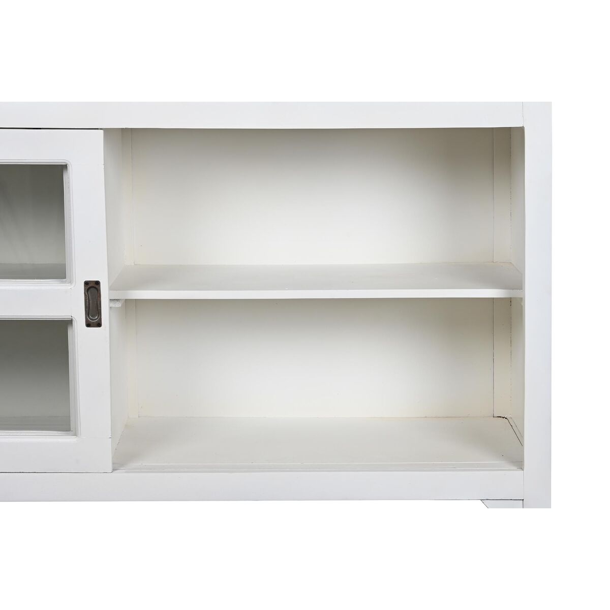 Skänk DKD Home Decor Vit Grå Mörkbrun Glas Mangoträ 165 x 45,7 x 105,4 cm - 2
