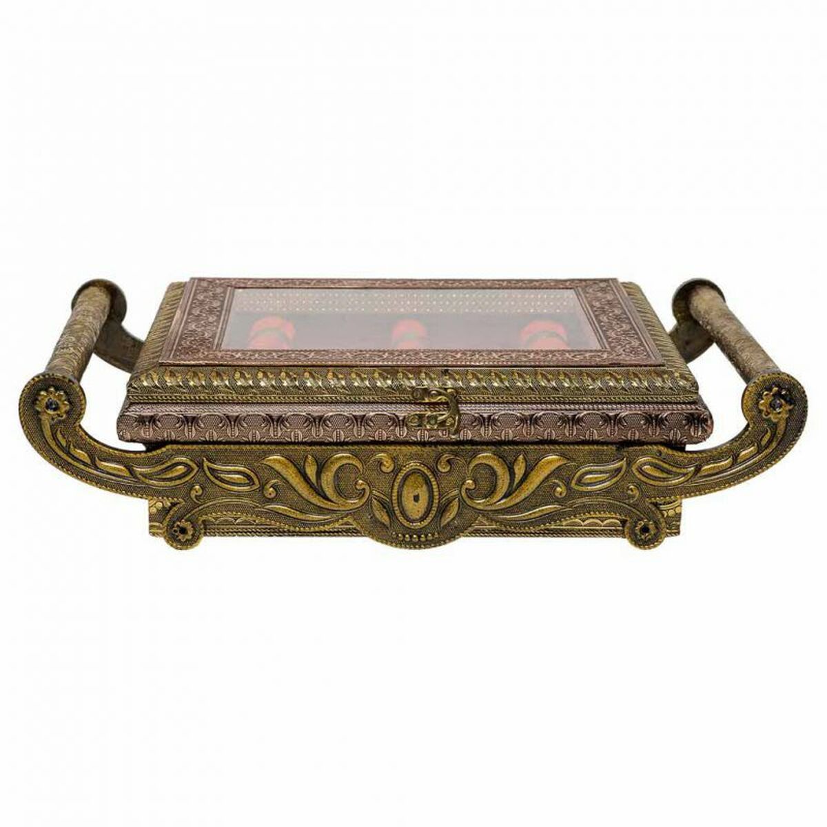 Smyckeskrin Alexandra House Living Koppar Glas Aluminium Trä MDF 25 x 12 x 43 cm - 5