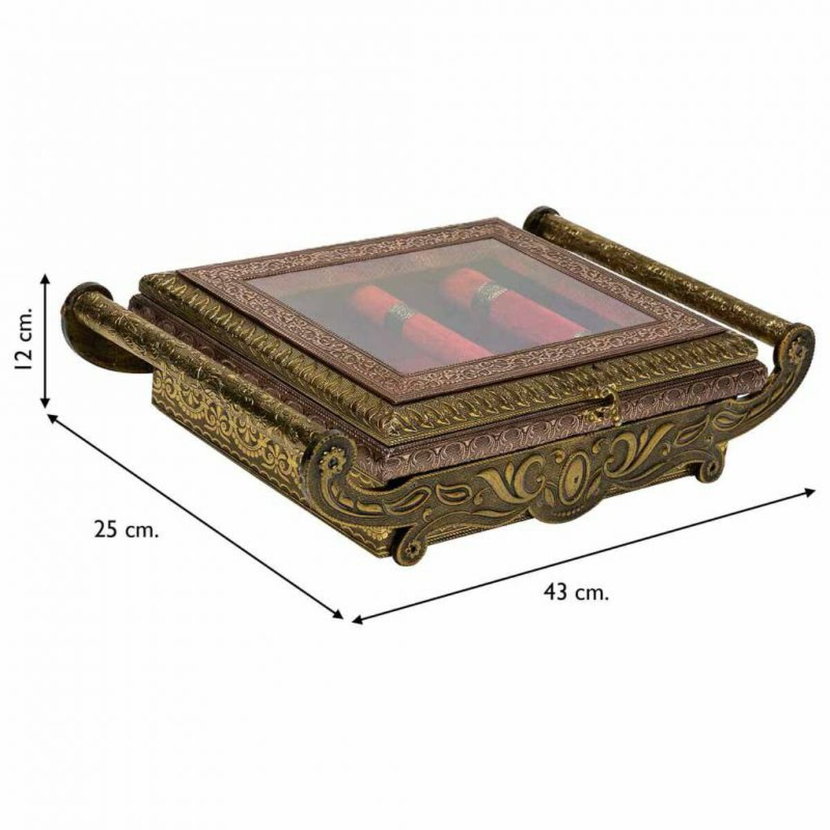 Smyckeskrin Alexandra House Living Koppar Glas Aluminium Trä MDF 25 x 12 x 43 cm - 6