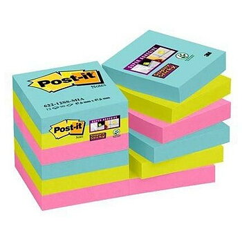Post-it-set Post-it Super Sticky Multicolour 12 Delar 47,6 x 47,6 mm (2 antal)