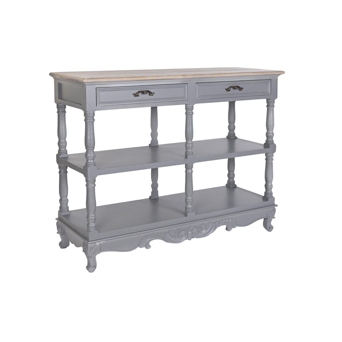 Skänk DKD Home Decor Grå Naturell Paulowniaträ Trä MDF 117 x 39 x 89 cm