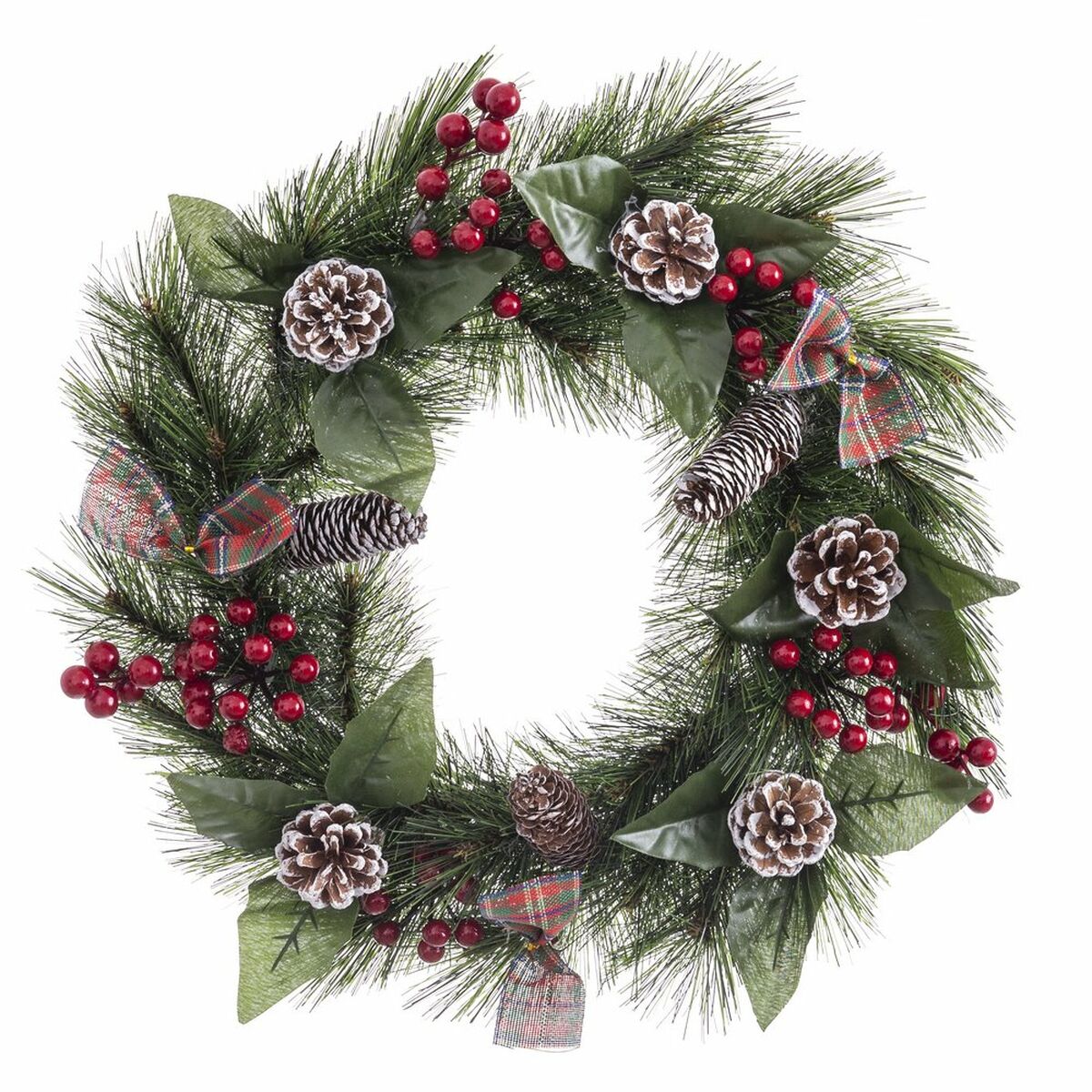 Julkrans Vit Röd Grön Naturell PVC 40 cm