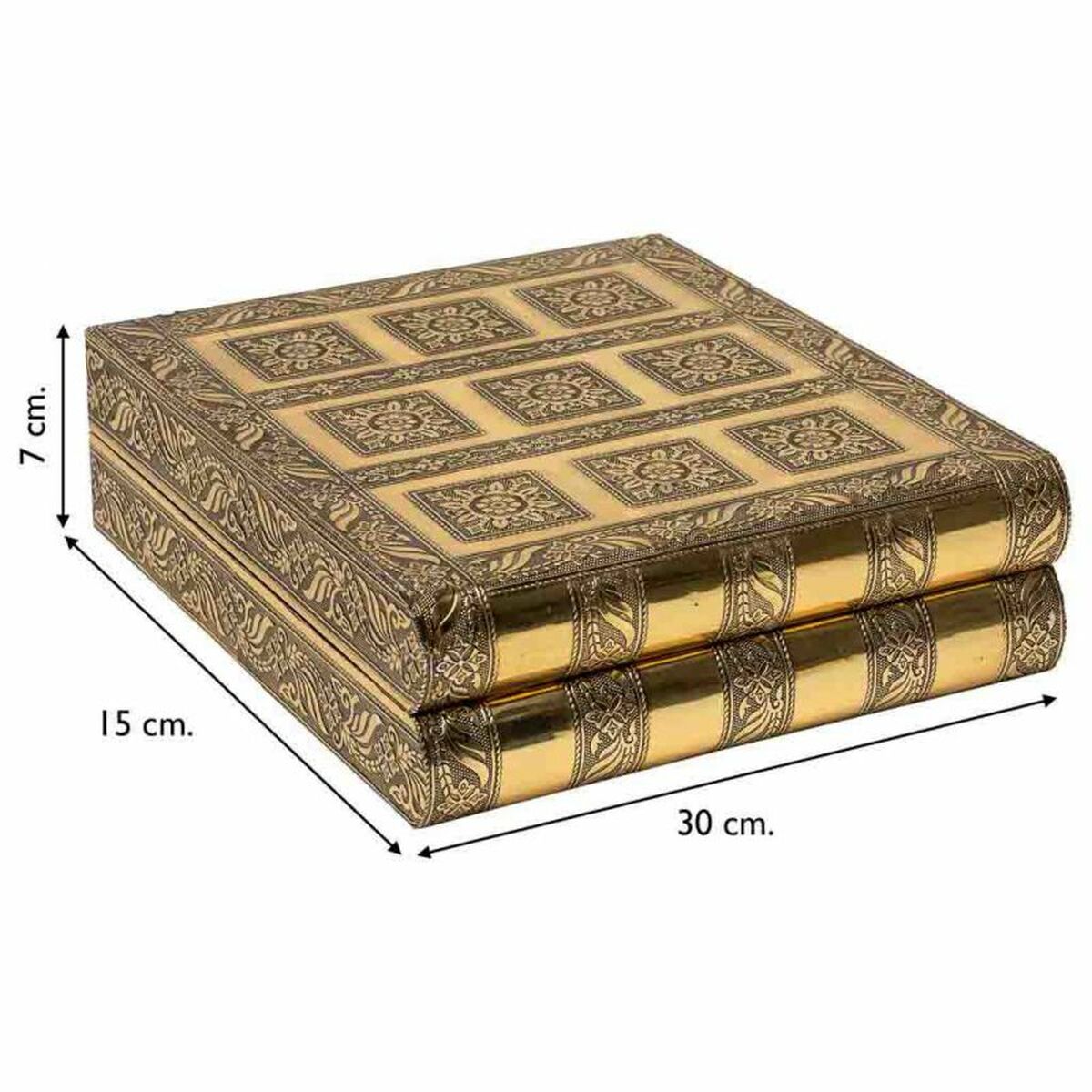 Smyckeskrin Alexandra House Living Gyllene Aluminium Trä MDF 15 x 7 x 30 cm - 5