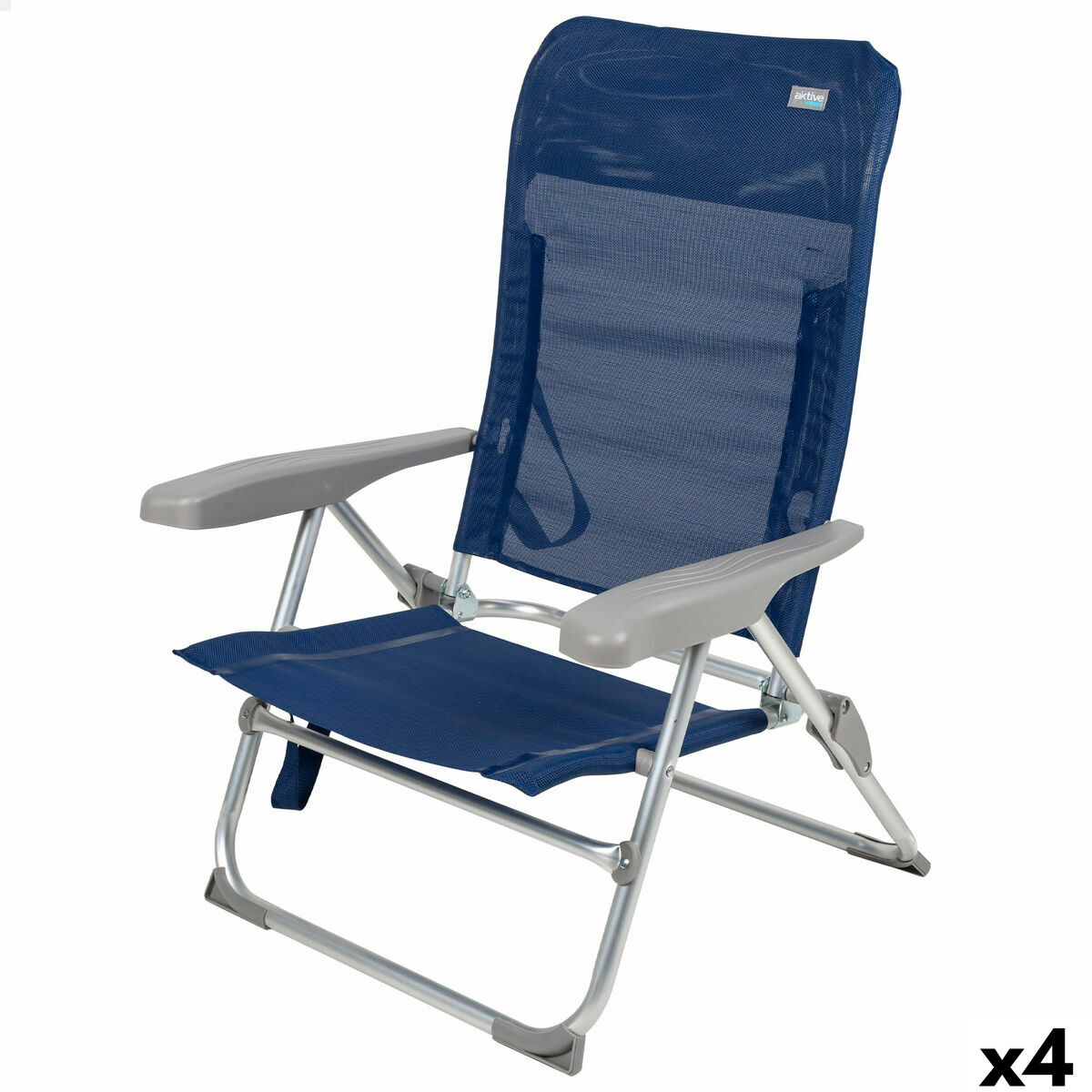 Strandstol Aktive Marinblå 47 x 89 x 56 cm (4 antal)