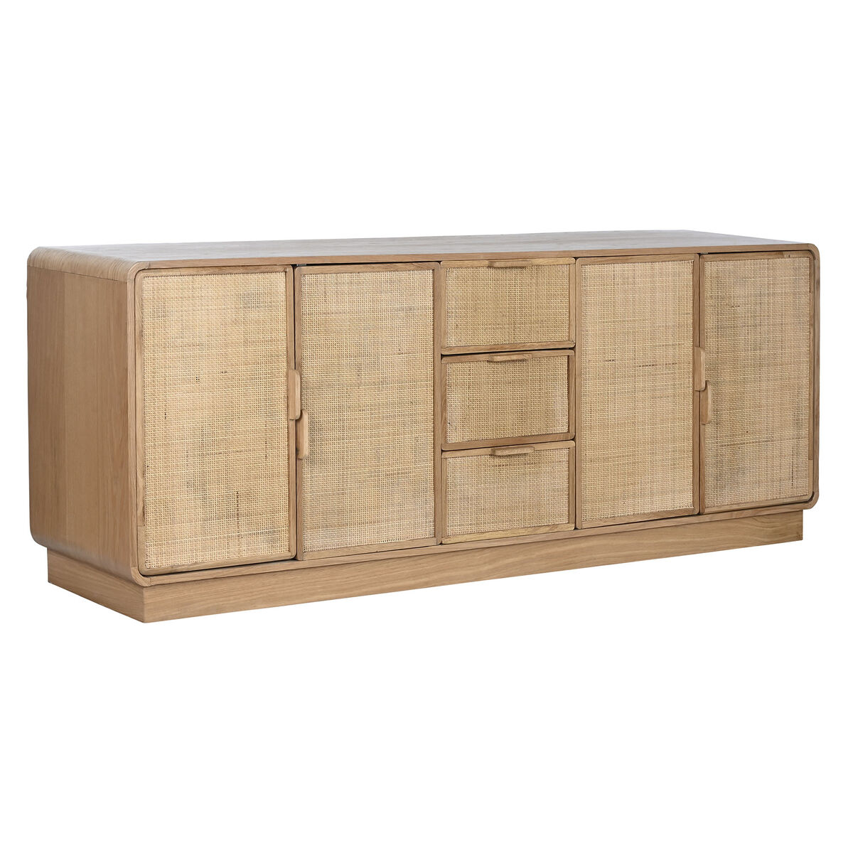 Skänk Home ESPRIT Naturell Rattan Tölgy Trä MDF 182 x 45 x 71 cm